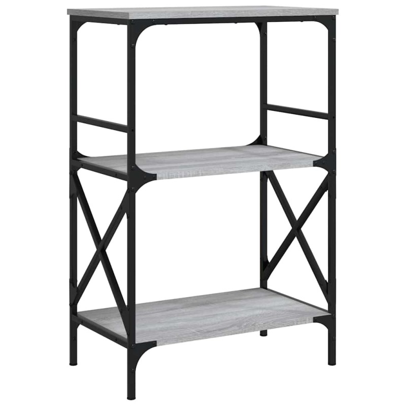 vidaXL Βιβλιοθήκη 3 Επιπέδων Γκρι Sonoma 59x35x90,5 εκ. Επεξεργ. Ξύλο