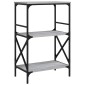 vidaXL Βιβλιοθήκη 3 Επιπέδων Γκρι Sonoma 59x35x90,5 εκ. Επεξεργ. Ξύλο