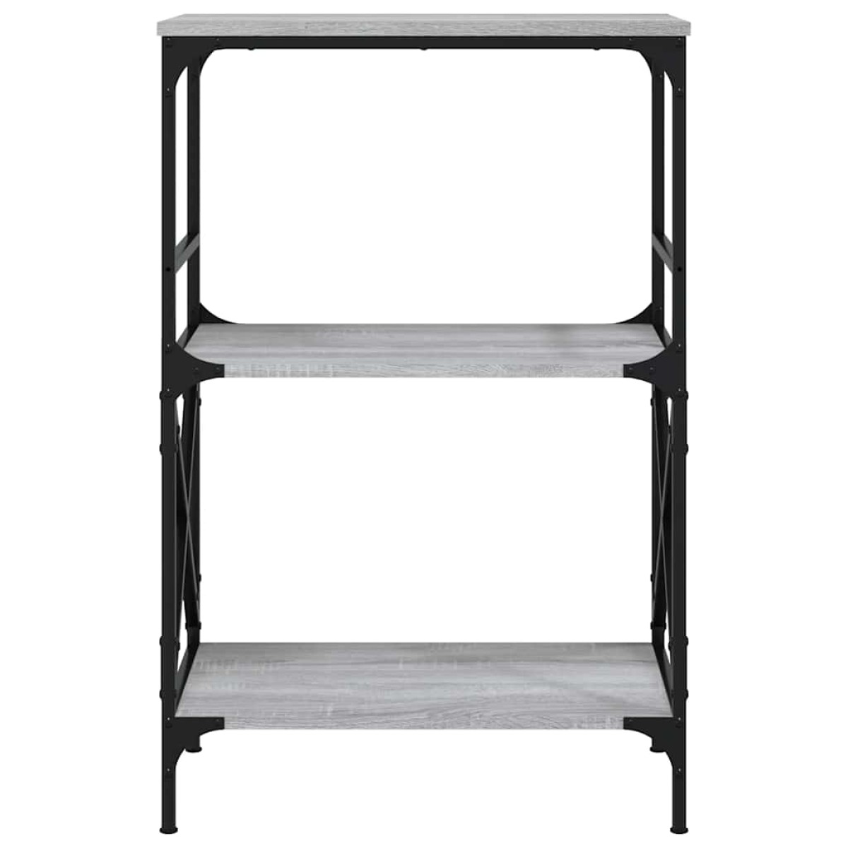 vidaXL Βιβλιοθήκη 3 Επιπέδων Γκρι Sonoma 59x35x90,5 εκ. Επεξεργ. Ξύλο
