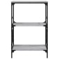 vidaXL Βιβλιοθήκη 3 Επιπέδων Γκρι Sonoma 59x35x90,5 εκ. Επεξεργ. Ξύλο