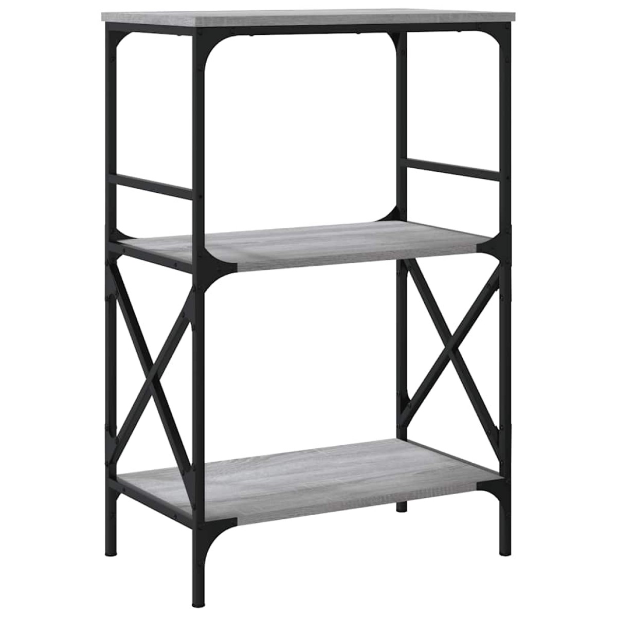 vidaXL Βιβλιοθήκη 3 Επιπέδων Γκρι Sonoma 59x35x90,5 εκ. Επεξεργ. Ξύλο