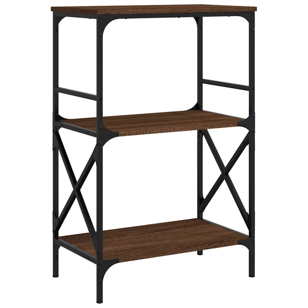 vidaXL Βιβλιοθήκη 3 Επιπέδων Καφέ Δρυς 59x35x90,5 εκ. Επεξεργ. Ξύλο