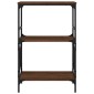 vidaXL Βιβλιοθήκη 3 Επιπέδων Καφέ Δρυς 59x35x90,5 εκ. Επεξεργ. Ξύλο