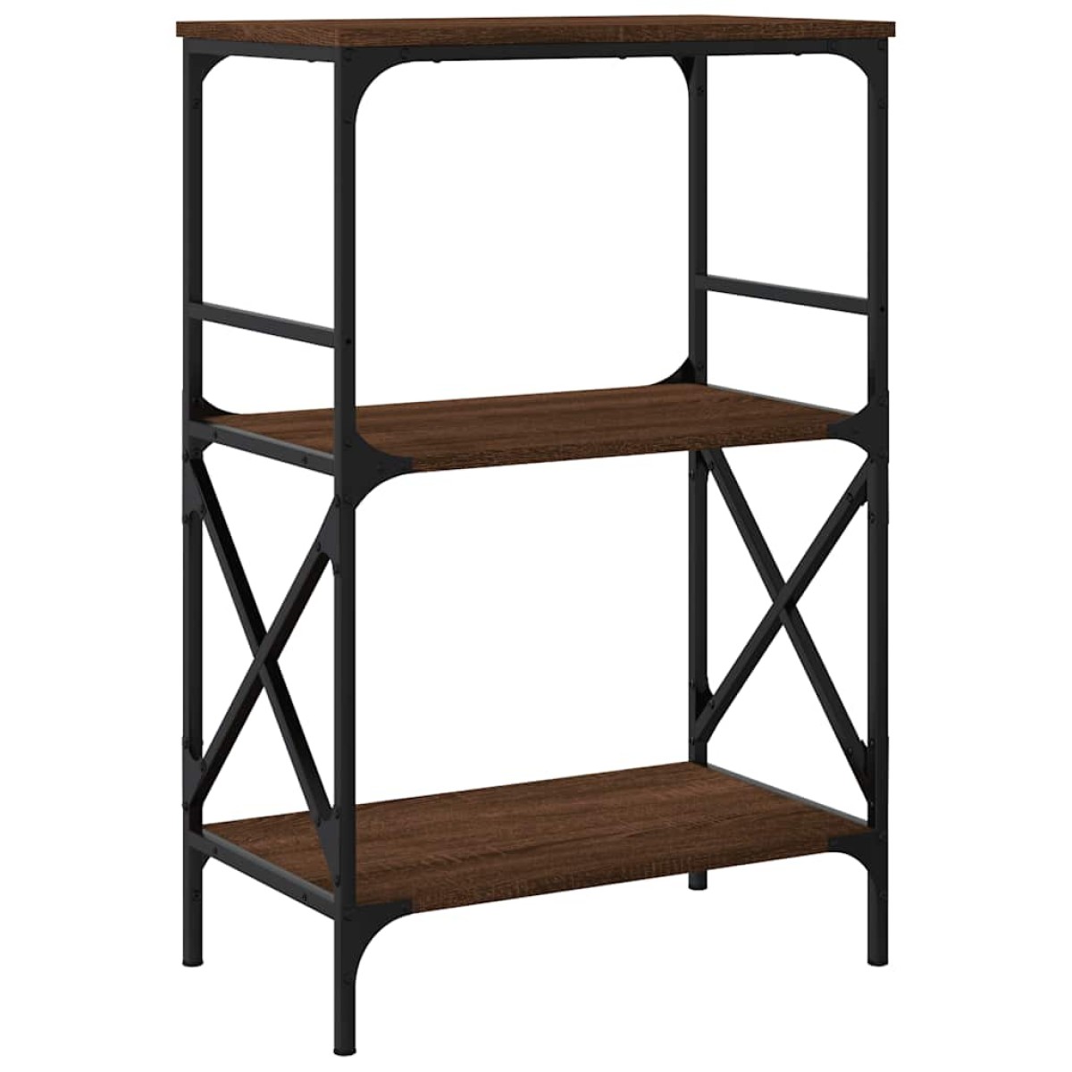 vidaXL Βιβλιοθήκη 3 Επιπέδων Καφέ Δρυς 59x35x90,5 εκ. Επεξεργ. Ξύλο