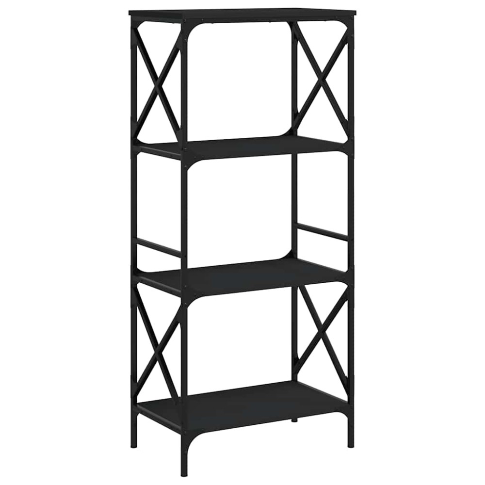 vidaXL Βιβλιοθήκη 4 Επιπέδων Μαύρη 59x35x132 εκ. Επεξεργασμένο Ξύλο