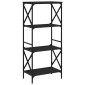 vidaXL Βιβλιοθήκη 4 Επιπέδων Μαύρη 59x35x132 εκ. Επεξεργασμένο Ξύλο
