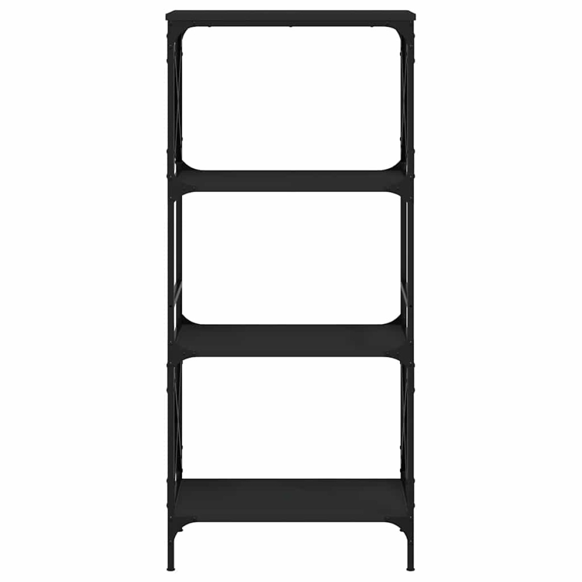 vidaXL Βιβλιοθήκη 4 Επιπέδων Μαύρη 59x35x132 εκ. Επεξεργασμένο Ξύλο
