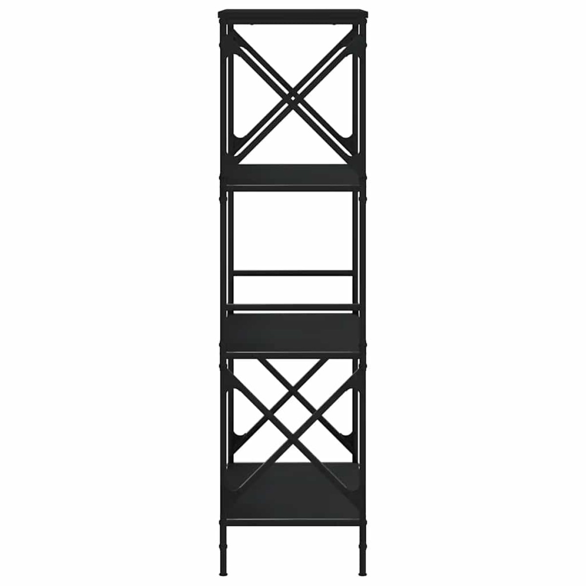 vidaXL Βιβλιοθήκη 4 Επιπέδων Μαύρη 59x35x132 εκ. Επεξεργασμένο Ξύλο