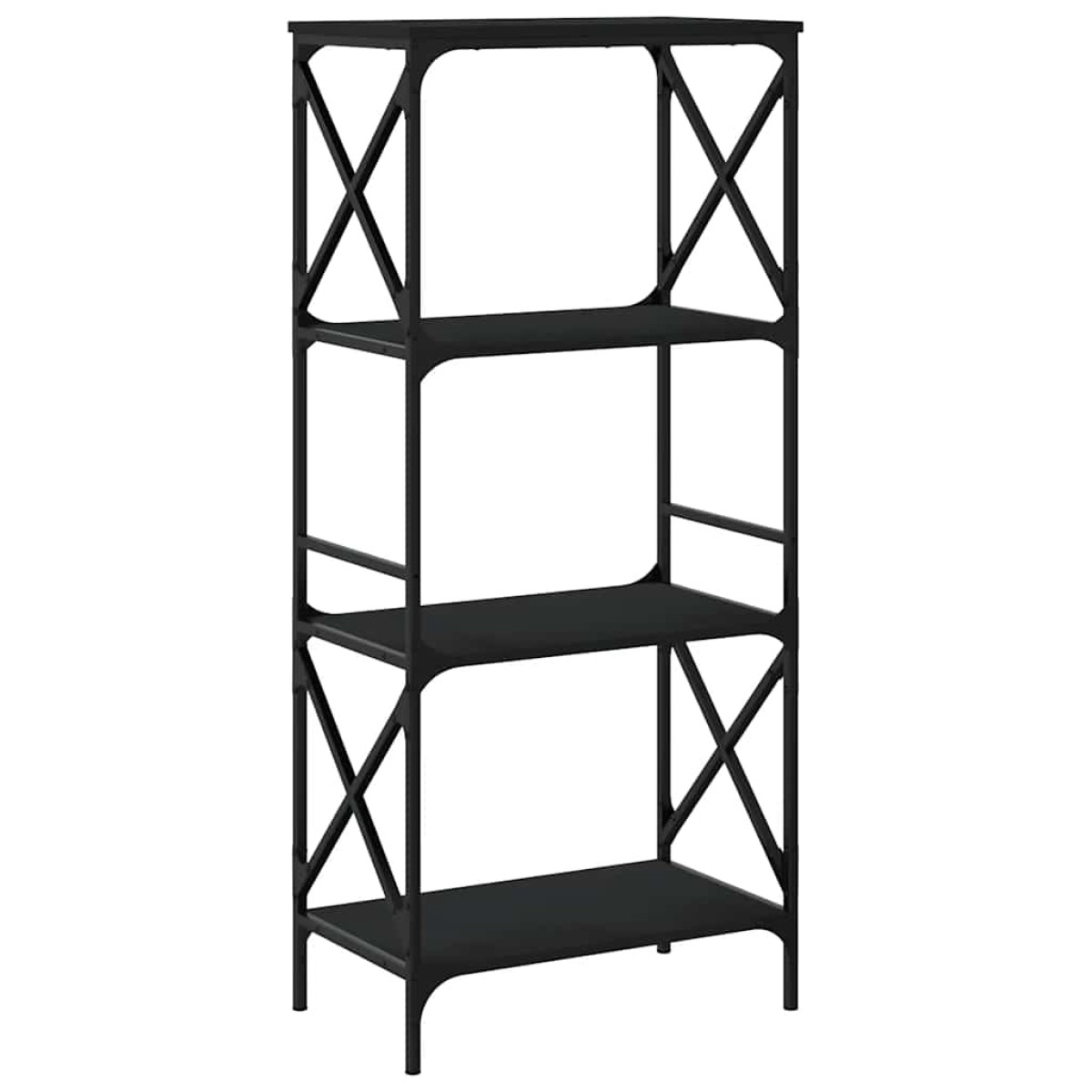 vidaXL Βιβλιοθήκη 4 Επιπέδων Μαύρη 59x35x132 εκ. Επεξεργασμένο Ξύλο