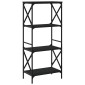 vidaXL Βιβλιοθήκη 4 Επιπέδων Μαύρη 59x35x132 εκ. Επεξεργασμένο Ξύλο