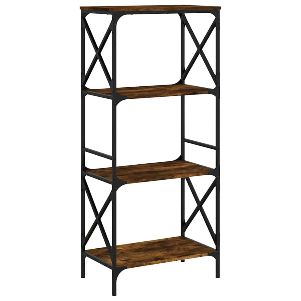 vidaXL Βιβλιοθήκη 4 Επιπέδων Καπνιστή Δρυς 59x35x132 εκ. Επεξεργ. Ξύλο