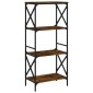vidaXL Βιβλιοθήκη 4 Επιπέδων Καπνιστή Δρυς 59x35x132 εκ. Επεξεργ. Ξύλο