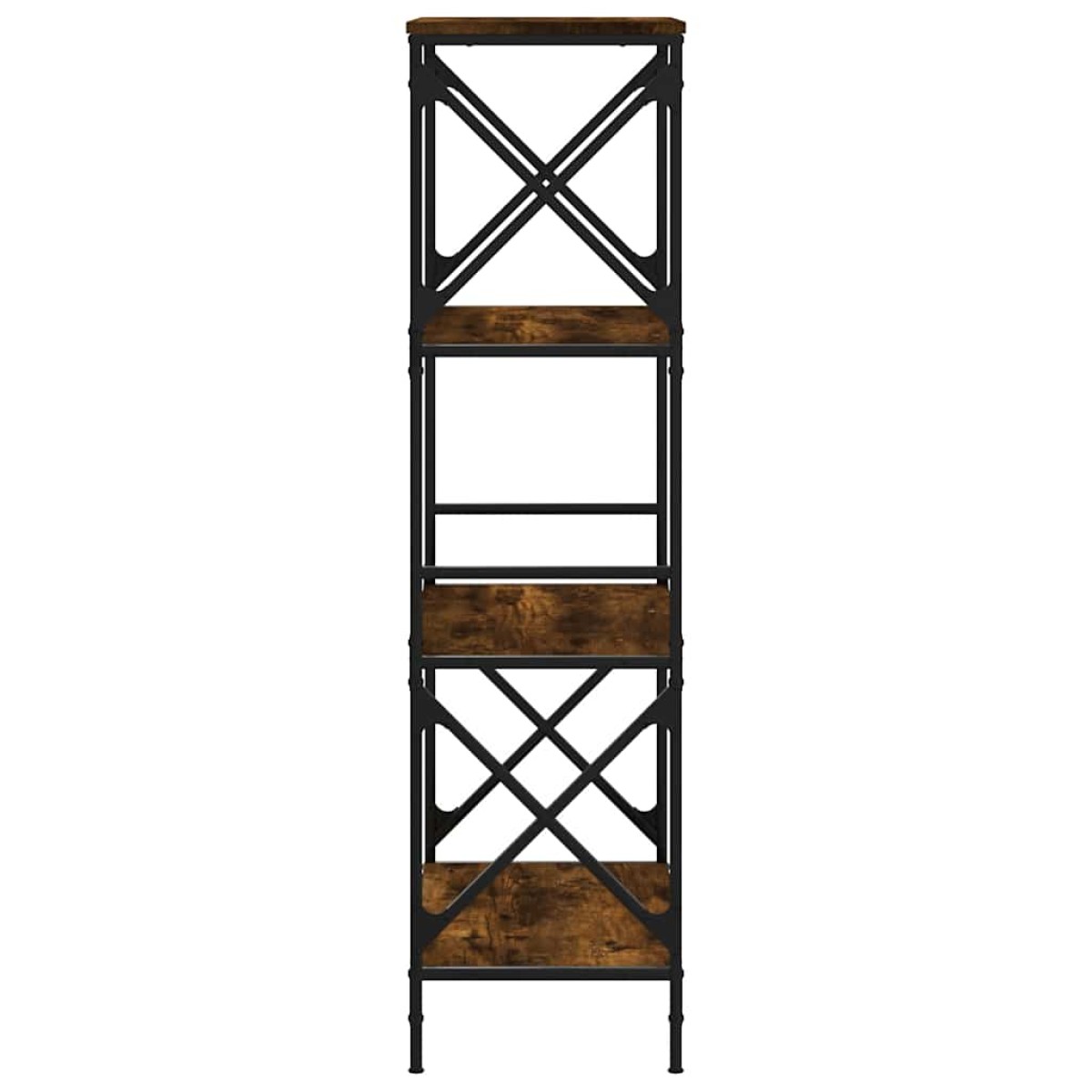 vidaXL Βιβλιοθήκη 4 Επιπέδων Καπνιστή Δρυς 59x35x132 εκ. Επεξεργ. Ξύλο