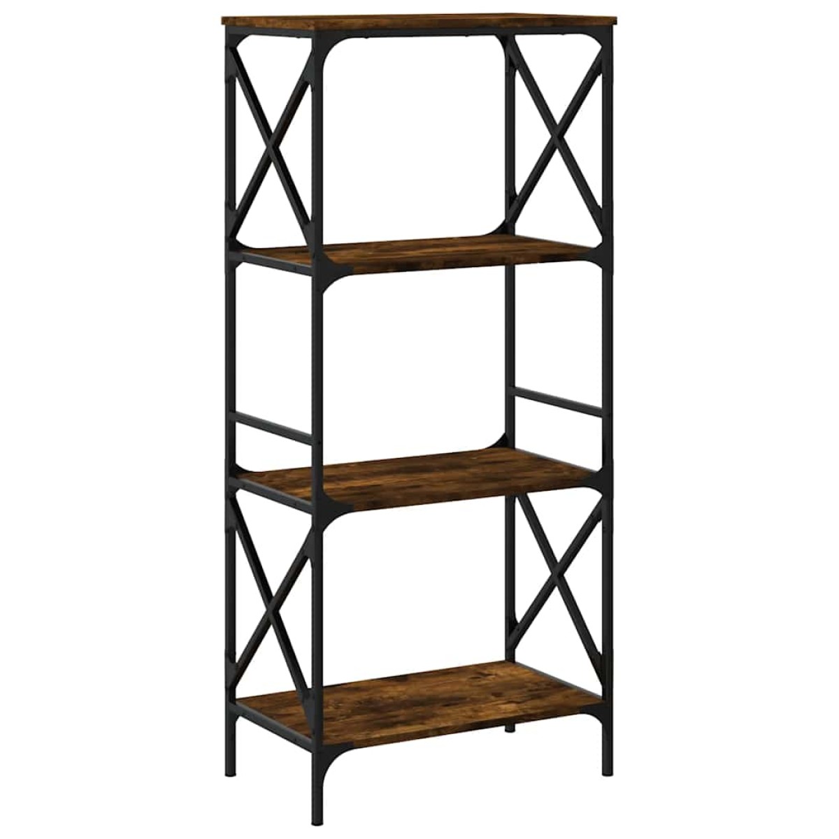 vidaXL Βιβλιοθήκη 4 Επιπέδων Καπνιστή Δρυς 59x35x132 εκ. Επεξεργ. Ξύλο