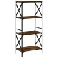 vidaXL Βιβλιοθήκη 4 Επιπέδων Καπνιστή Δρυς 59x35x132 εκ. Επεξεργ. Ξύλο