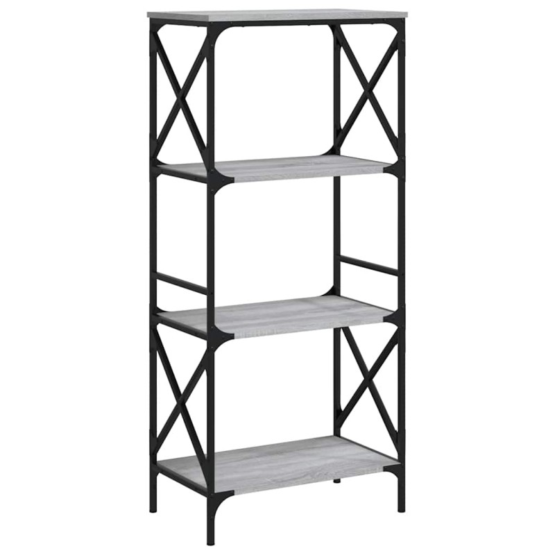 vidaXL Βιβλιοθήκη 4 Επιπέδων Γκρι Sonoma 59x35x132 εκ. Επεξεργ. Ξύλο