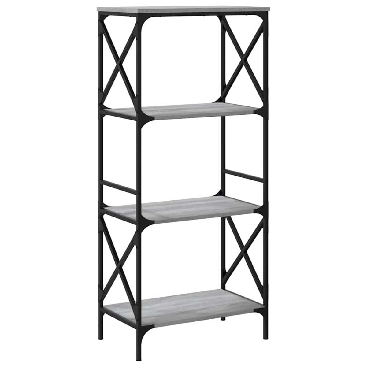 vidaXL Βιβλιοθήκη 4 Επιπέδων Γκρι Sonoma 59x35x132 εκ. Επεξεργ. Ξύλο