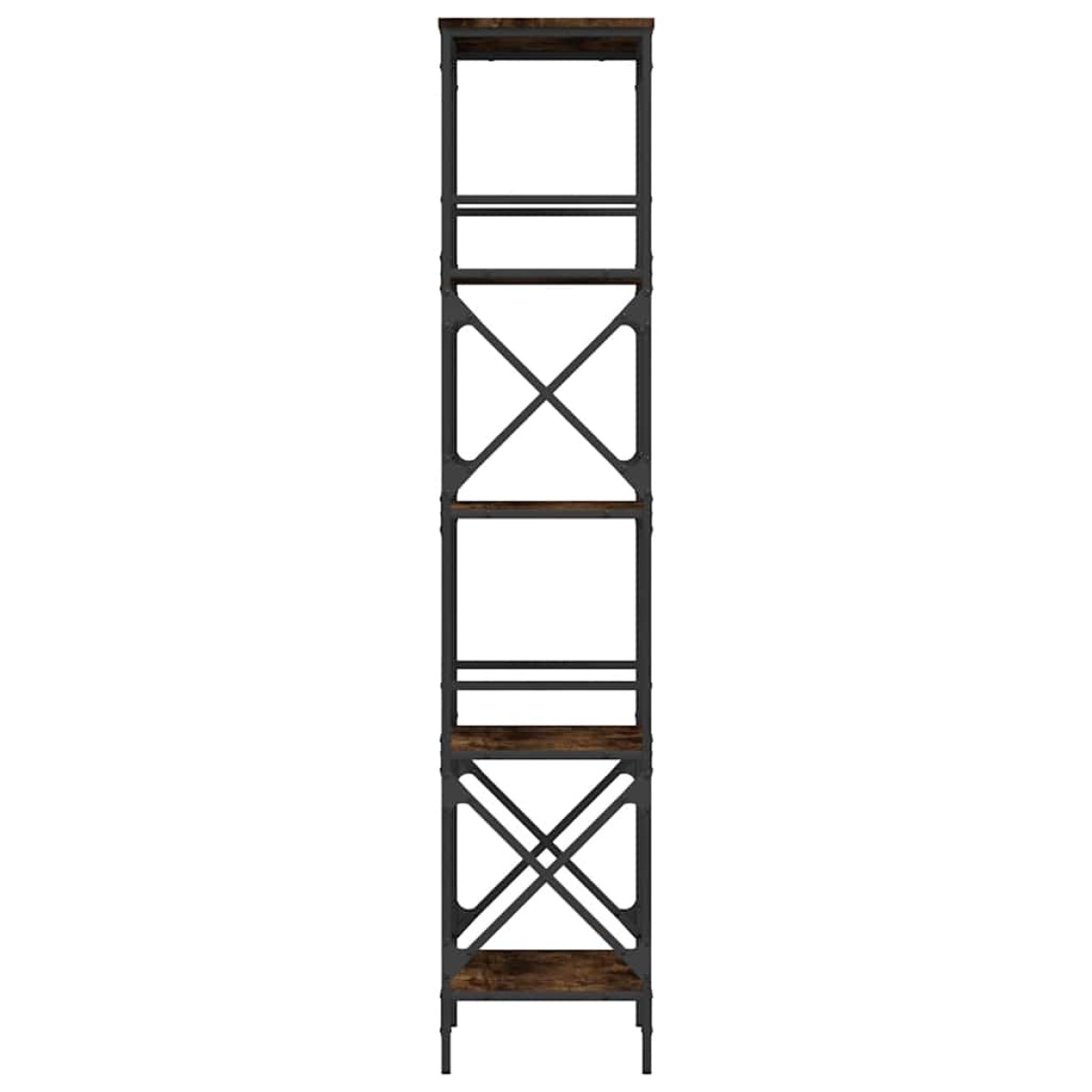vidaXL Βιβλιοθήκη 5 Επιπέδων Καπνιστή Δρυς 59x35x171 εκ. Επεξεργ. Ξύλο