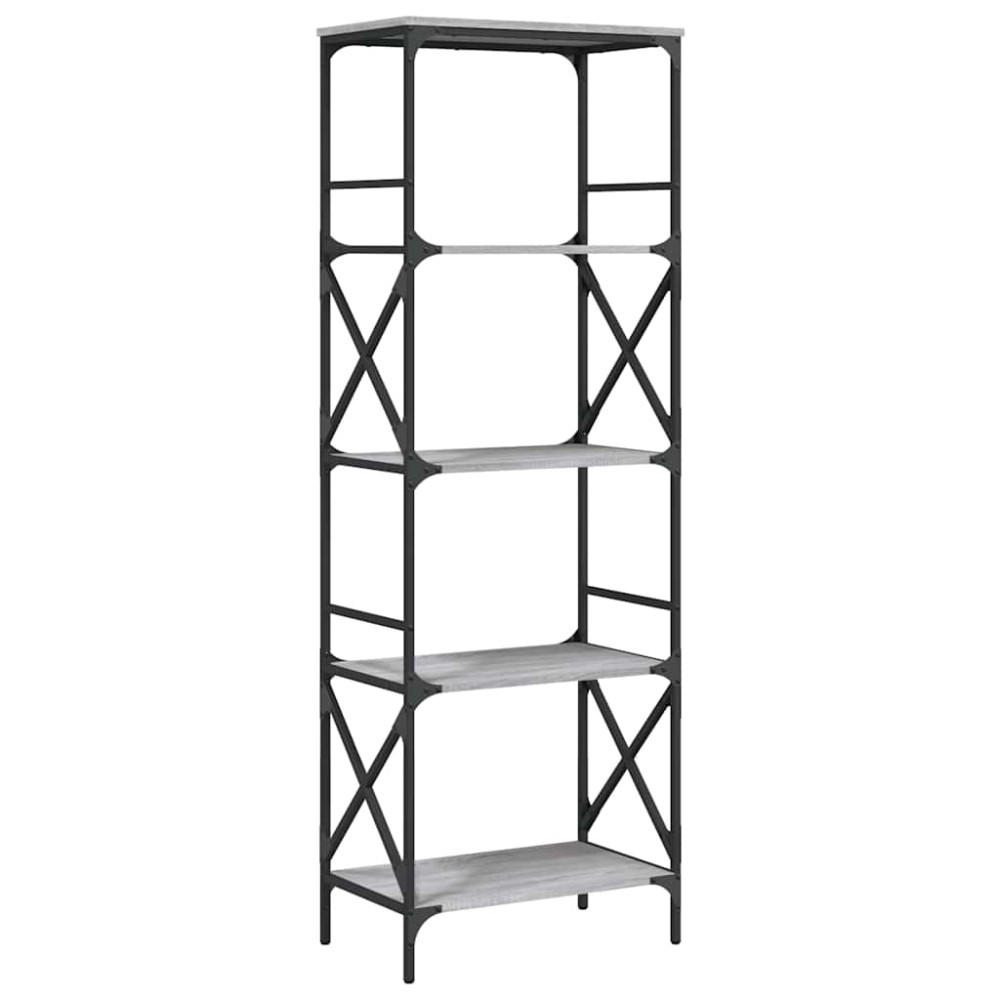 vidaXL Βιβλιοθήκη 5 Επιπέδων Γκρι Sonoma 59 x 35 x 171 εκ. Επεξ. Ξύλο