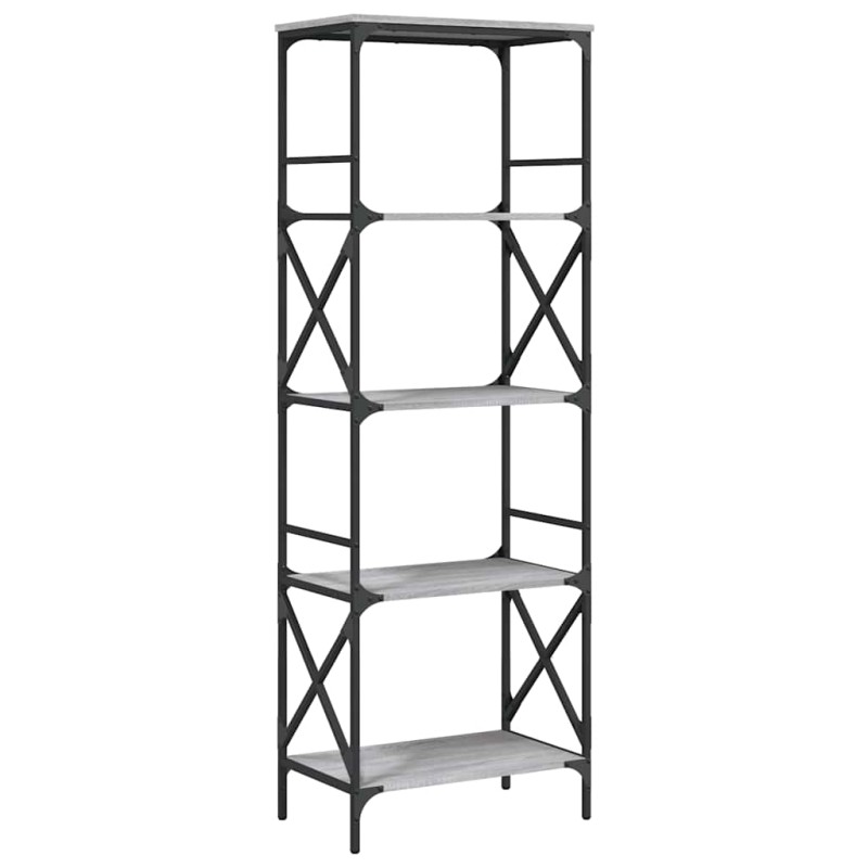 vidaXL Βιβλιοθήκη 5 Επιπέδων Γκρι Sonoma 59 x 35 x 171 εκ. Επεξ. Ξύλο