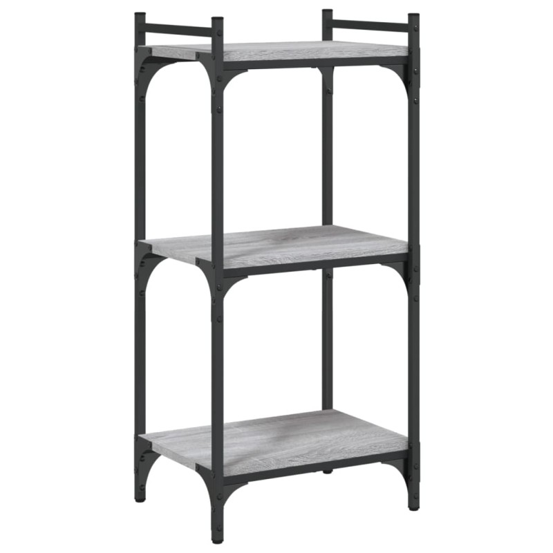 vidaXL Βιβλιοθήκη 3 Επιπέδων Γκρι Sonoma 40x30x86 εκ. Επεξεργ. Ξύλο