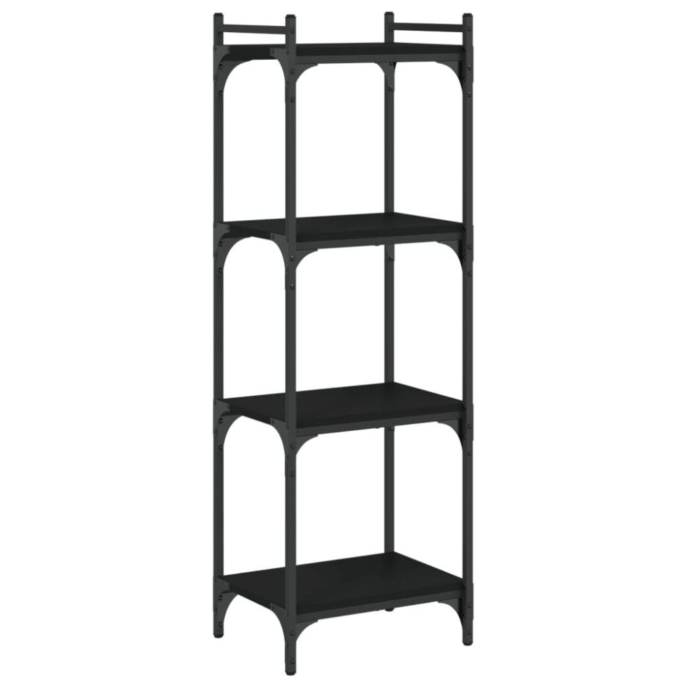 vidaXL Βιβλιοθήκη 4 Επιπέδων Μαύρη 40 x 30 x 120 εκ. από Επεξεργ. Ξύλο