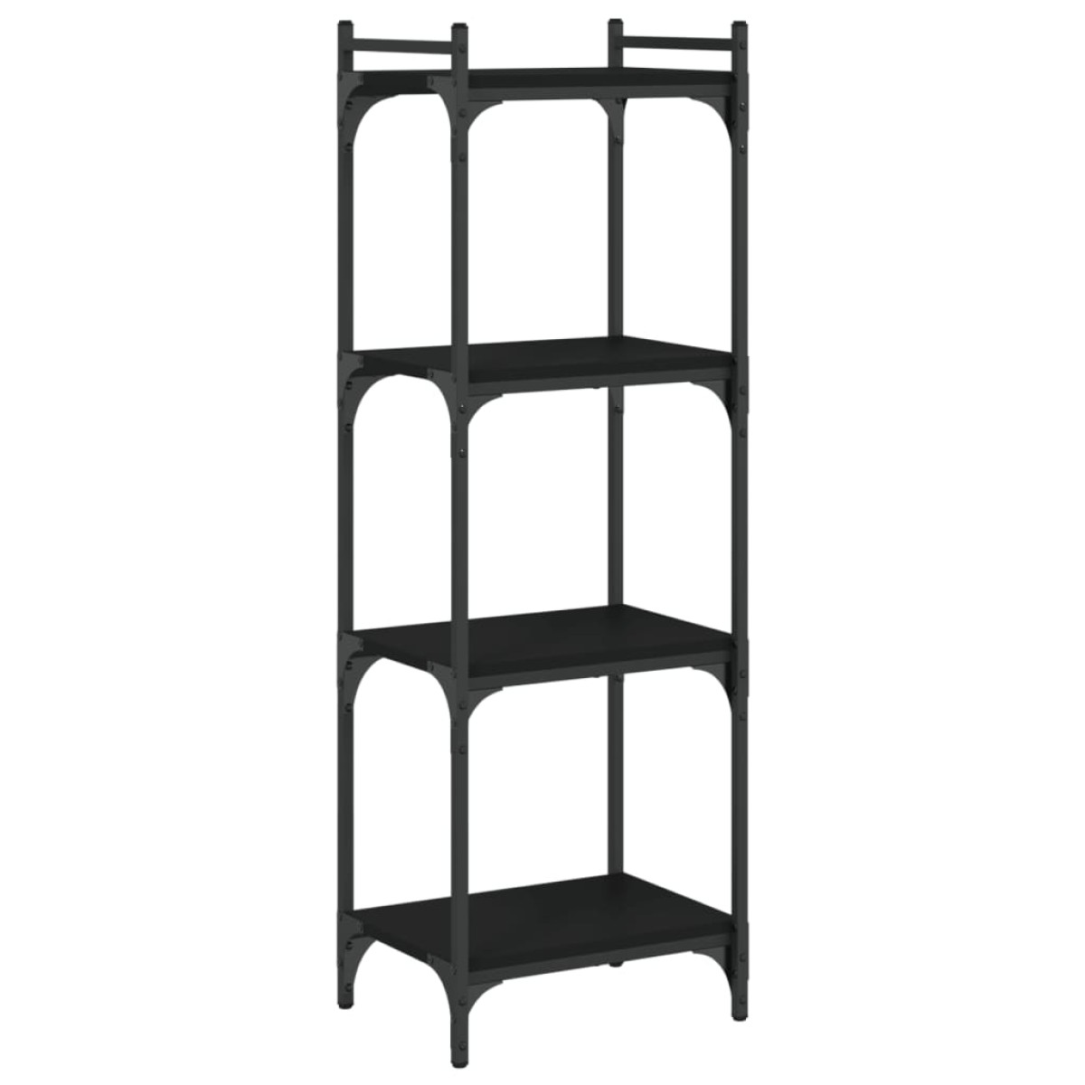 vidaXL Βιβλιοθήκη 4 Επιπέδων Μαύρη 40 x 30 x 120 εκ. από Επεξεργ. Ξύλο