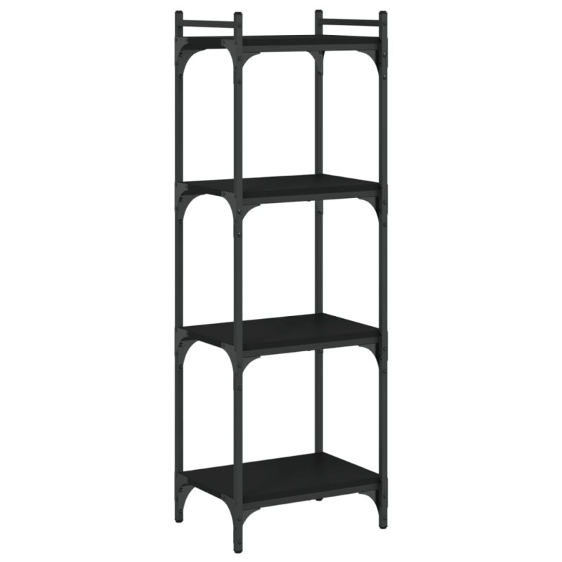 vidaXL Βιβλιοθήκη 4 Επιπέδων Μαύρη 40 x 30 x 120 εκ. από Επεξεργ. Ξύλο