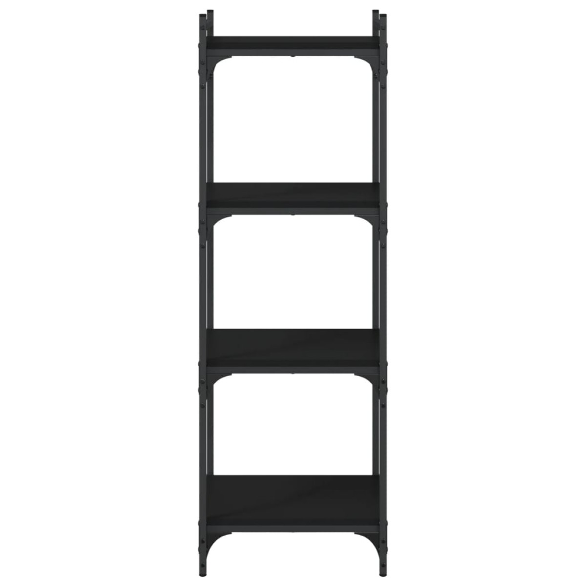 vidaXL Βιβλιοθήκη 4 Επιπέδων Μαύρη 40 x 30 x 120 εκ. από Επεξεργ. Ξύλο