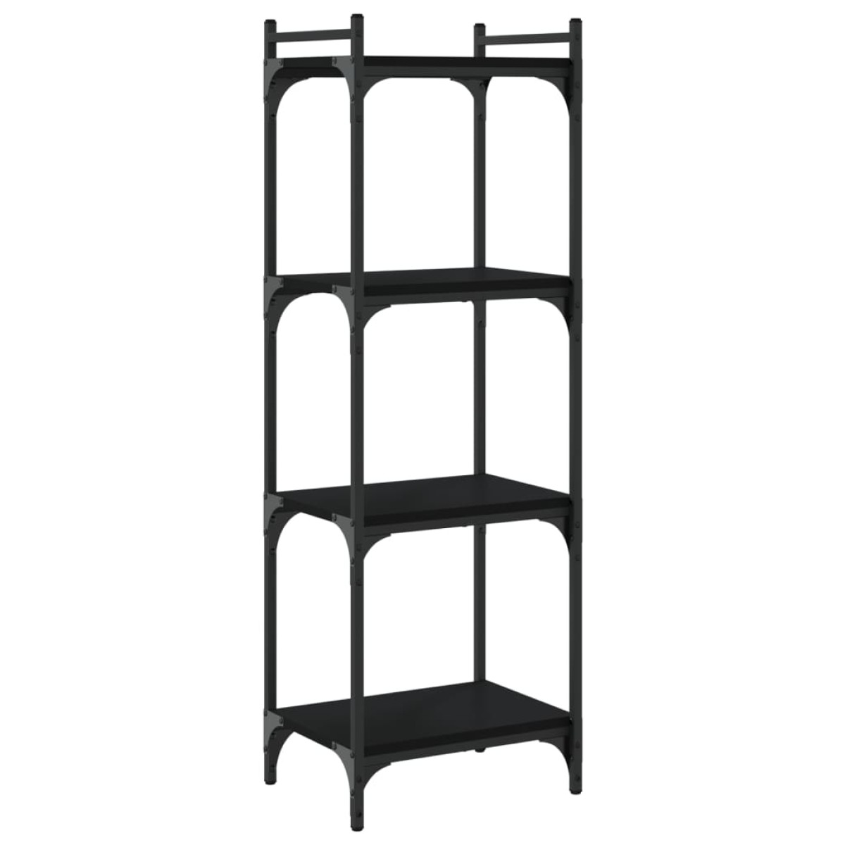 vidaXL Βιβλιοθήκη 4 Επιπέδων Μαύρη 40 x 30 x 120 εκ. από Επεξεργ. Ξύλο
