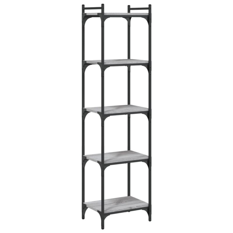 vidaXL Βιβλιοθήκη 5 Επιπέδων Γκρι Sonoma 40x30x154 εκ. Επεξεργ. Ξύλο