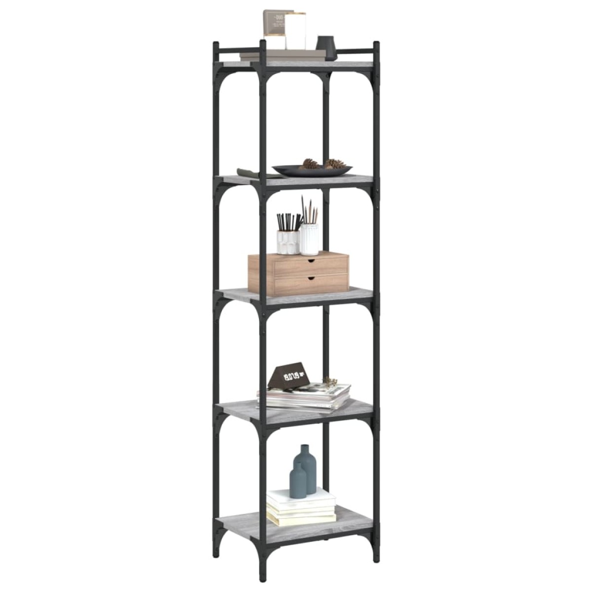 vidaXL Βιβλιοθήκη 5 Επιπέδων Γκρι Sonoma 40x30x154 εκ. Επεξεργ. Ξύλο