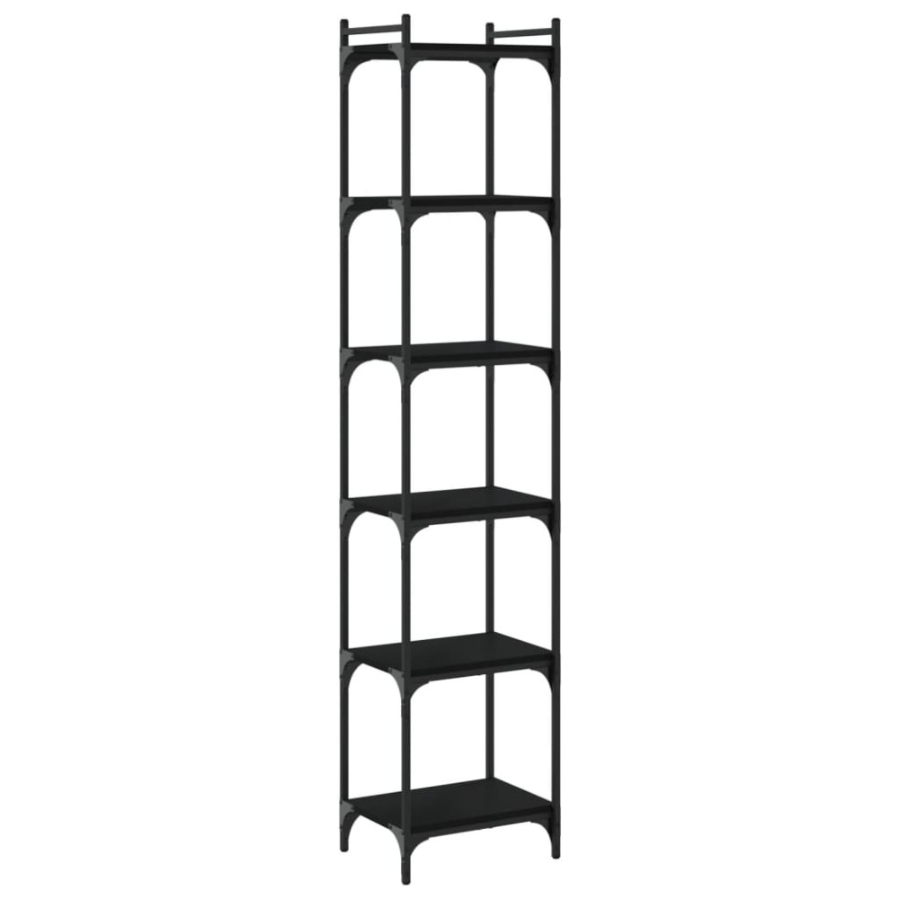 vidaXL Βιβλιοθήκη 6 Επιπέδων Μαύρη 40x30x188 εκ. Επεξεργασμένο Ξύλο