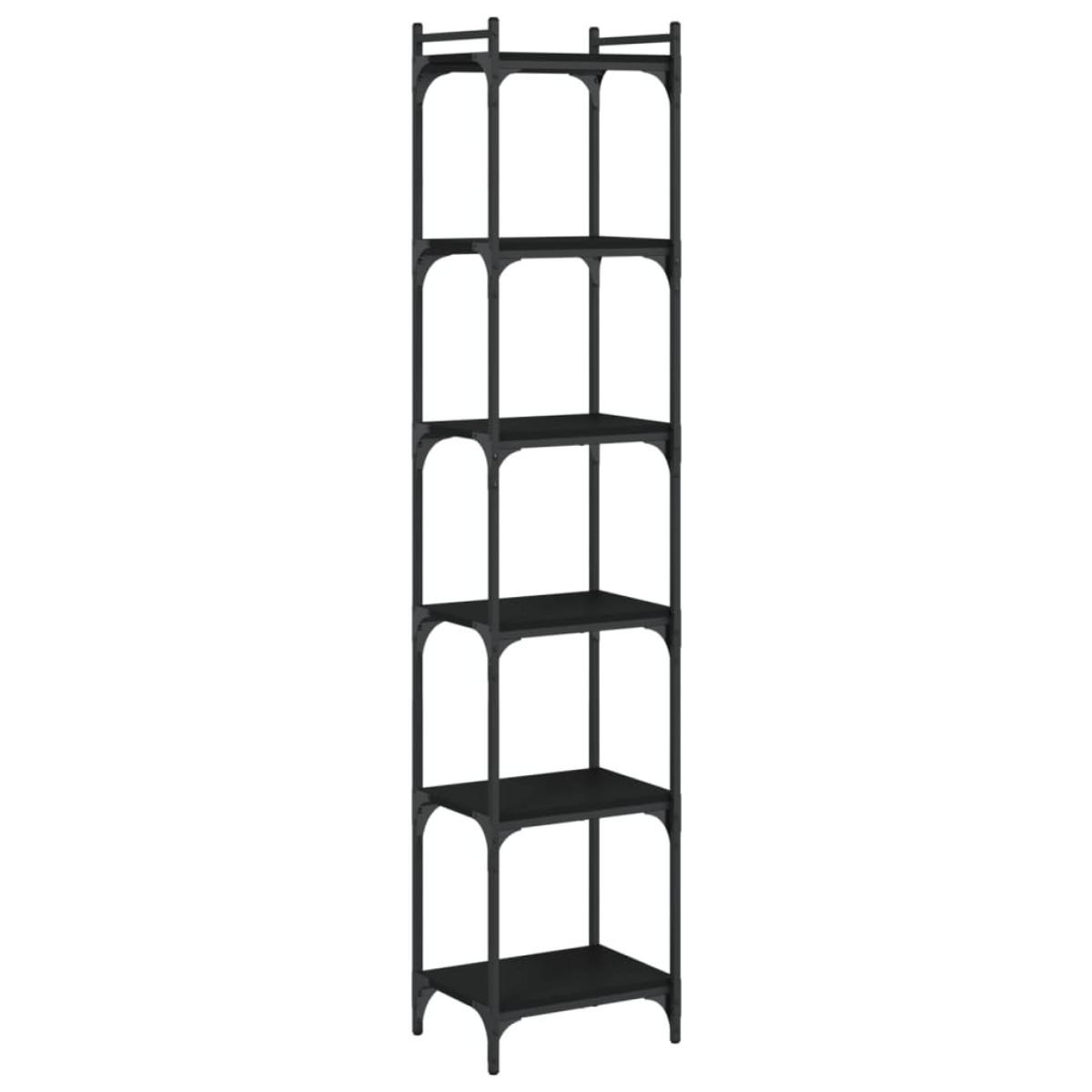 vidaXL Βιβλιοθήκη 6 Επιπέδων Μαύρη 40x30x188 εκ. Επεξεργασμένο Ξύλο