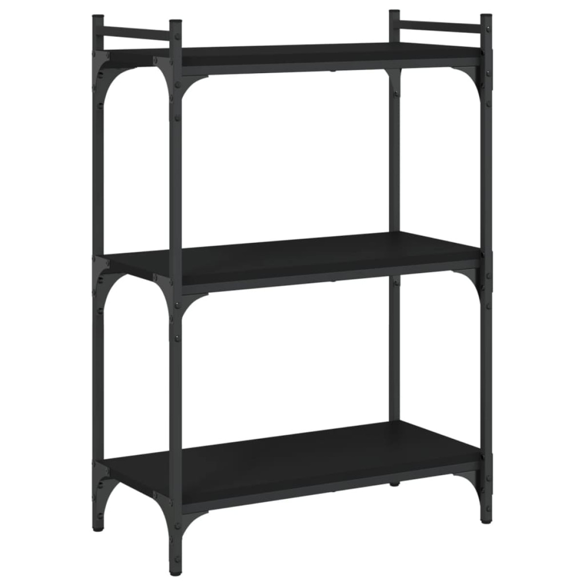 vidaXL Βιβλιοθήκη 3 Επιπέδων Μαύρη 60 x 30 x 86 εκ. από Επεξεργ. Ξύλο