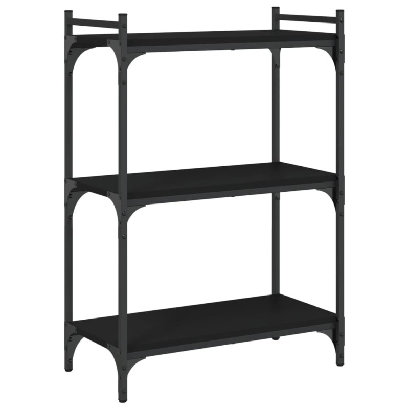 vidaXL Βιβλιοθήκη 3 Επιπέδων Μαύρη 60 x 30 x 86 εκ. από Επεξεργ. Ξύλο
