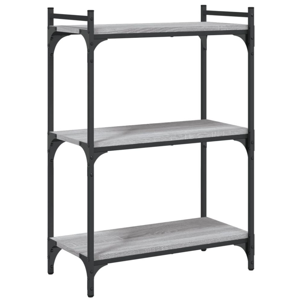 vidaXL Βιβλιοθήκη 3 Επιπέδων Γκρι Sonoma 60x30x86 εκ. Επεξεργ. Ξύλο