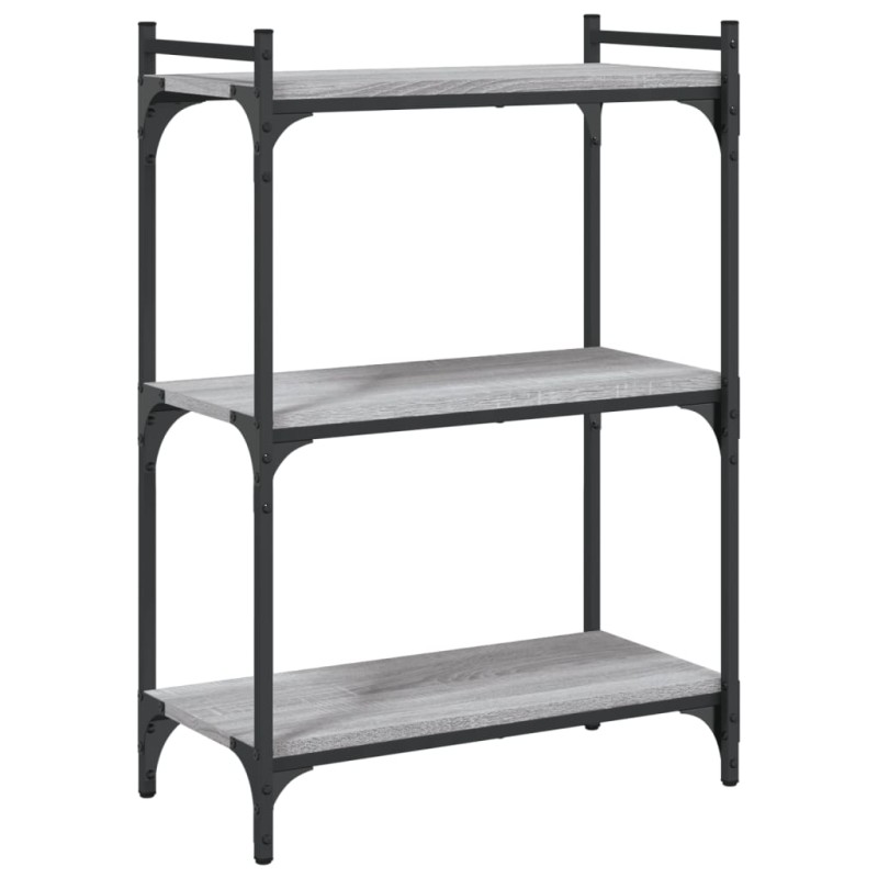 vidaXL Βιβλιοθήκη 3 Επιπέδων Γκρι Sonoma 60x30x86 εκ. Επεξεργ. Ξύλο