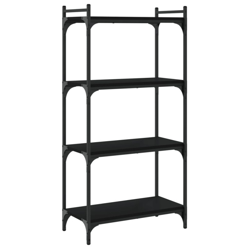 vidaXL Βιβλιοθήκη 4 Επιπέδων Μαύρη 60x30x120 εκ. Επεξεργασμένο Ξύλο