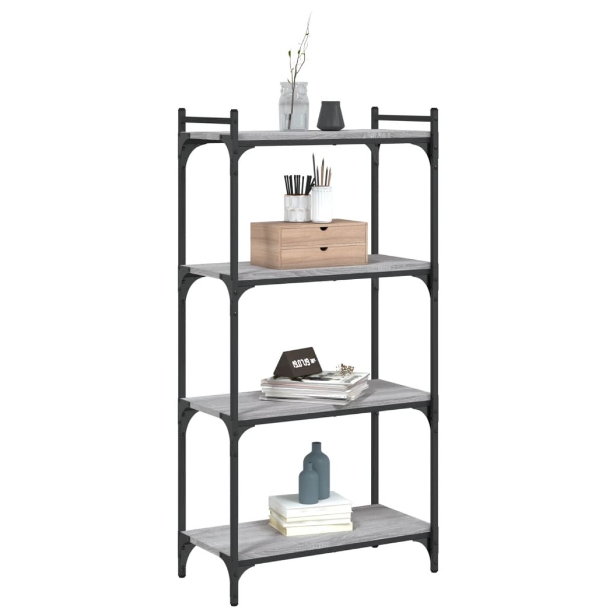 vidaXL Βιβλιοθήκη 4 Επιπέδων Γκρι Sonoma 60x30x120 εκ. Επεξεργ. Ξύλο
