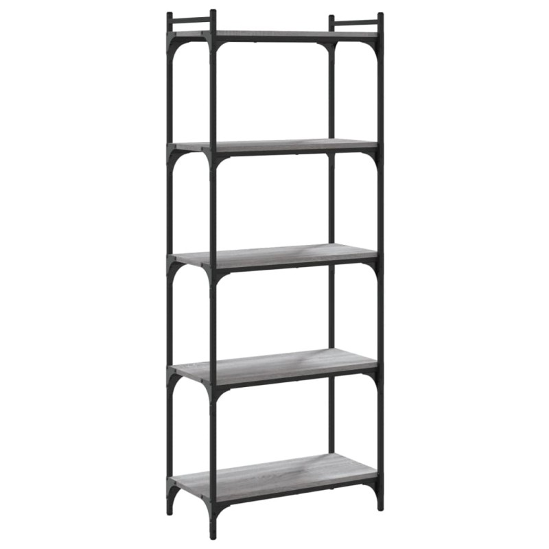 vidaXL Βιβλιοθήκη 5 Επιπέδων Γκρι Sonoma 60x30x154 εκ. Επεξεργ. Ξύλο