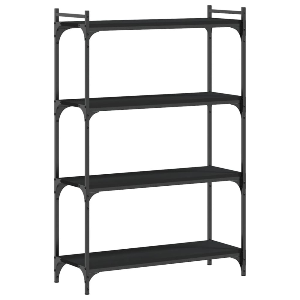 vidaXL Βιβλιοθήκη 4 Επιπέδων Μαύρη 80x30x120 εκ. Επεξεργασμένο Ξύλο