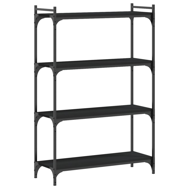 vidaXL Βιβλιοθήκη 4 Επιπέδων Μαύρη 80x30x120 εκ. Επεξεργασμένο Ξύλο
