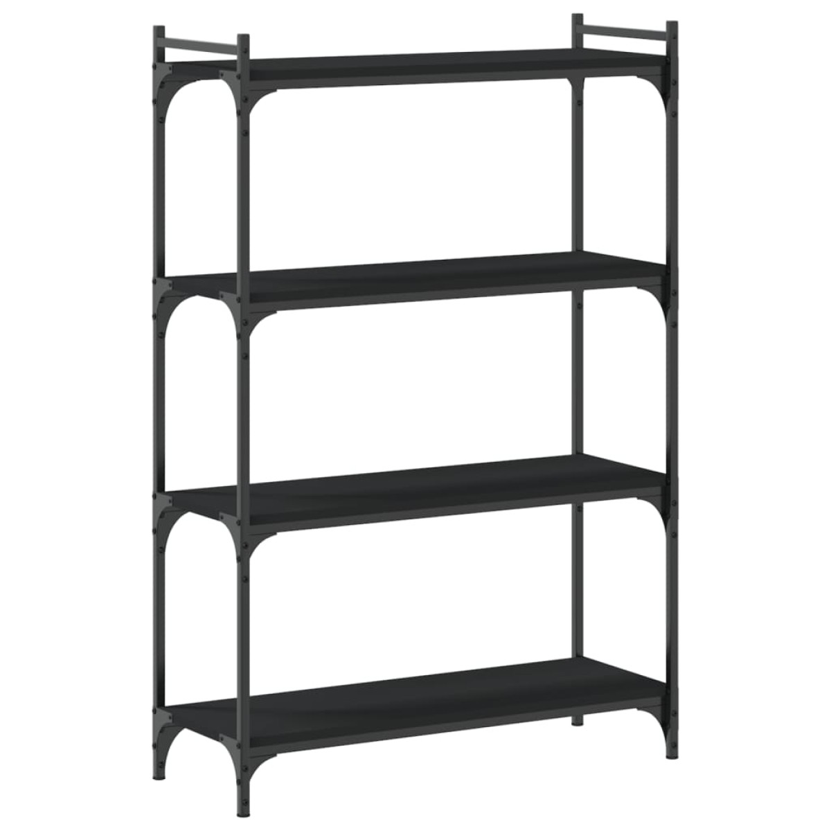 vidaXL Βιβλιοθήκη 4 Επιπέδων Μαύρη 80x30x120 εκ. Επεξεργασμένο Ξύλο