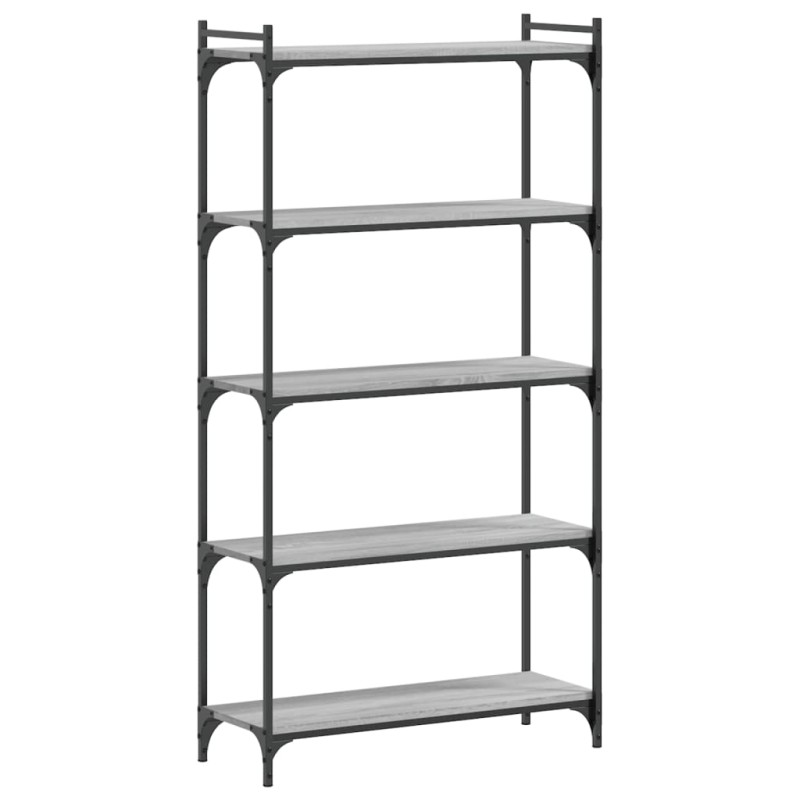 vidaXL Βιβλιοθήκη 5 Επιπέδων Γκρι Sonoma 80x30x154 εκ. Επεξεργ. Ξύλο