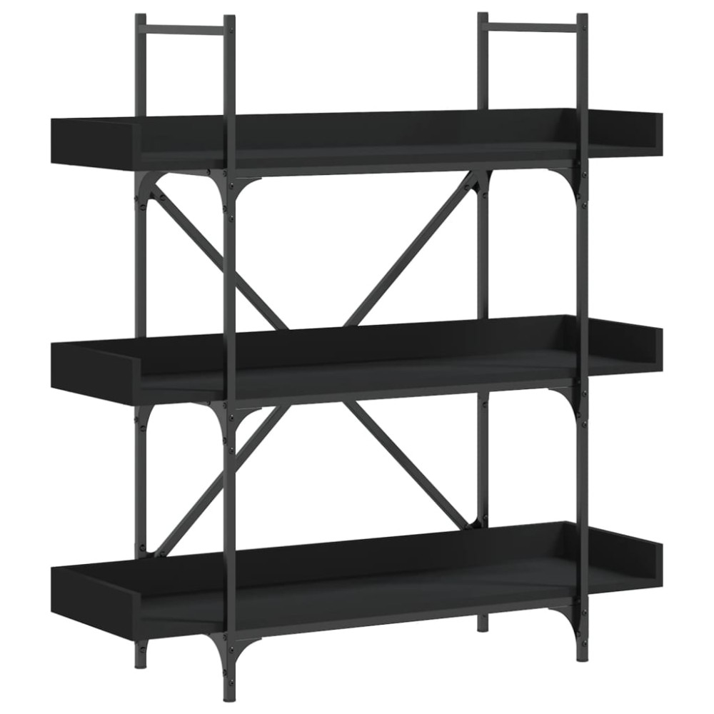 vidaXL Βιβλιοθήκη 3 Επιπέδων Μαύρη 100x33x108,5 εκ. Επεξεργ. Ξύλο