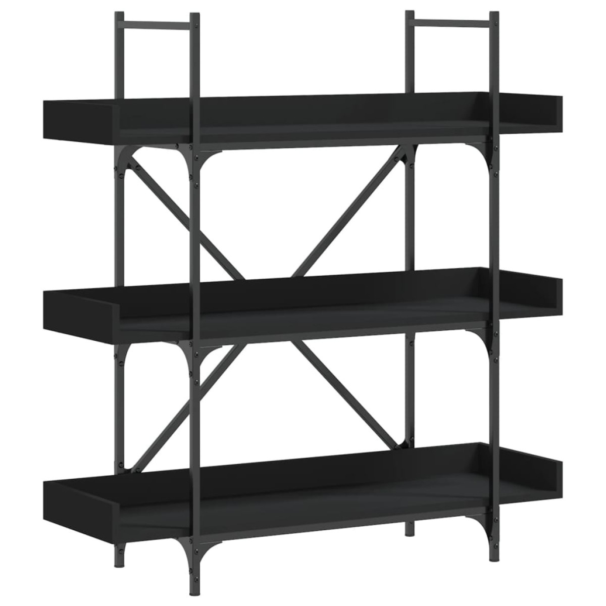 vidaXL Βιβλιοθήκη 3 Επιπέδων Μαύρη 100x33x108,5 εκ. Επεξεργ. Ξύλο