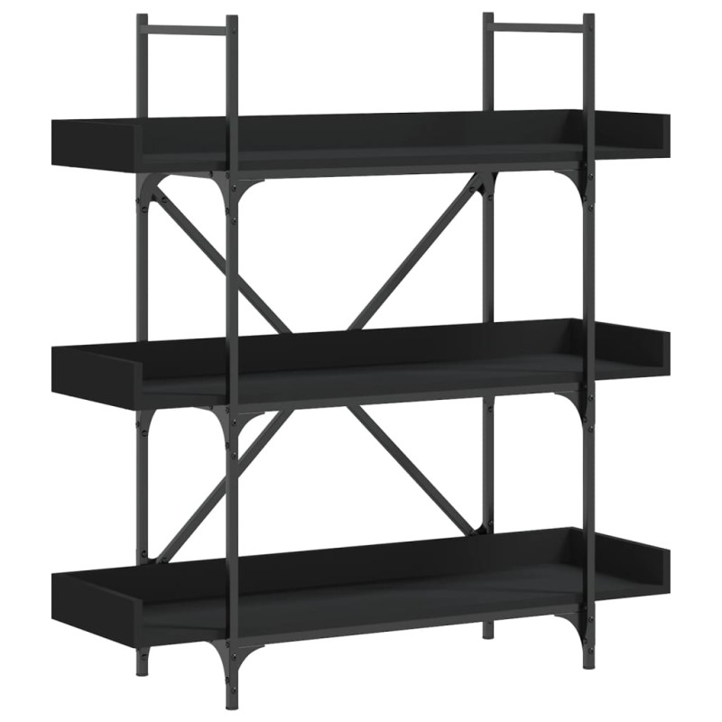 vidaXL Βιβλιοθήκη 3 Επιπέδων Μαύρη 100x33x108,5 εκ. Επεξεργ. Ξύλο
