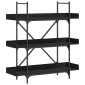 vidaXL Βιβλιοθήκη 3 Επιπέδων Μαύρη 100x33x108,5 εκ. Επεξεργ. Ξύλο