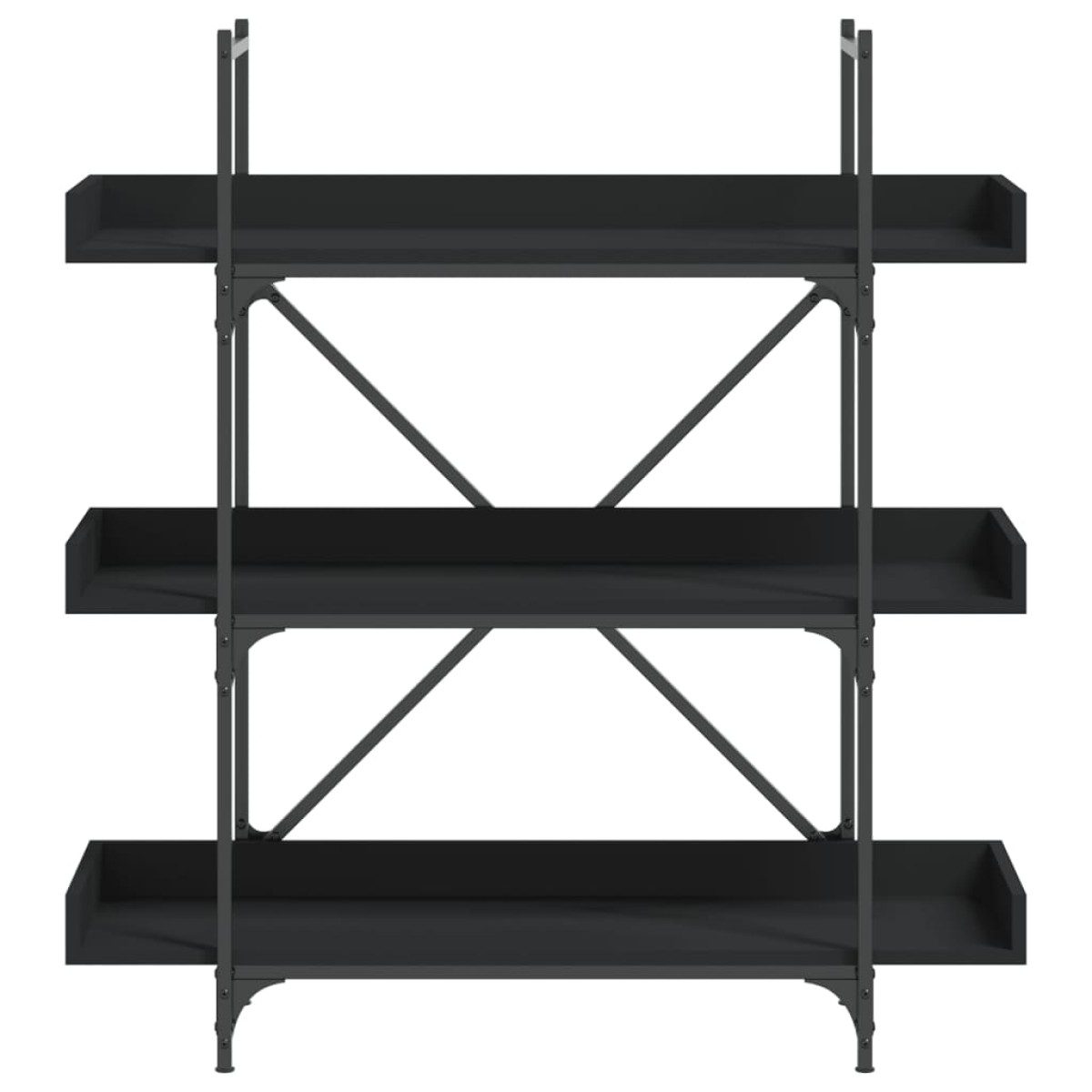 vidaXL Βιβλιοθήκη 3 Επιπέδων Μαύρη 100x33x108,5 εκ. Επεξεργ. Ξύλο